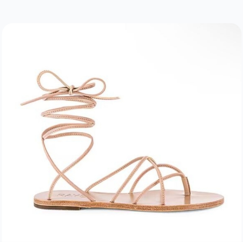 RAYE Siam Strappy Lace Up Sandals In Nude Size 8